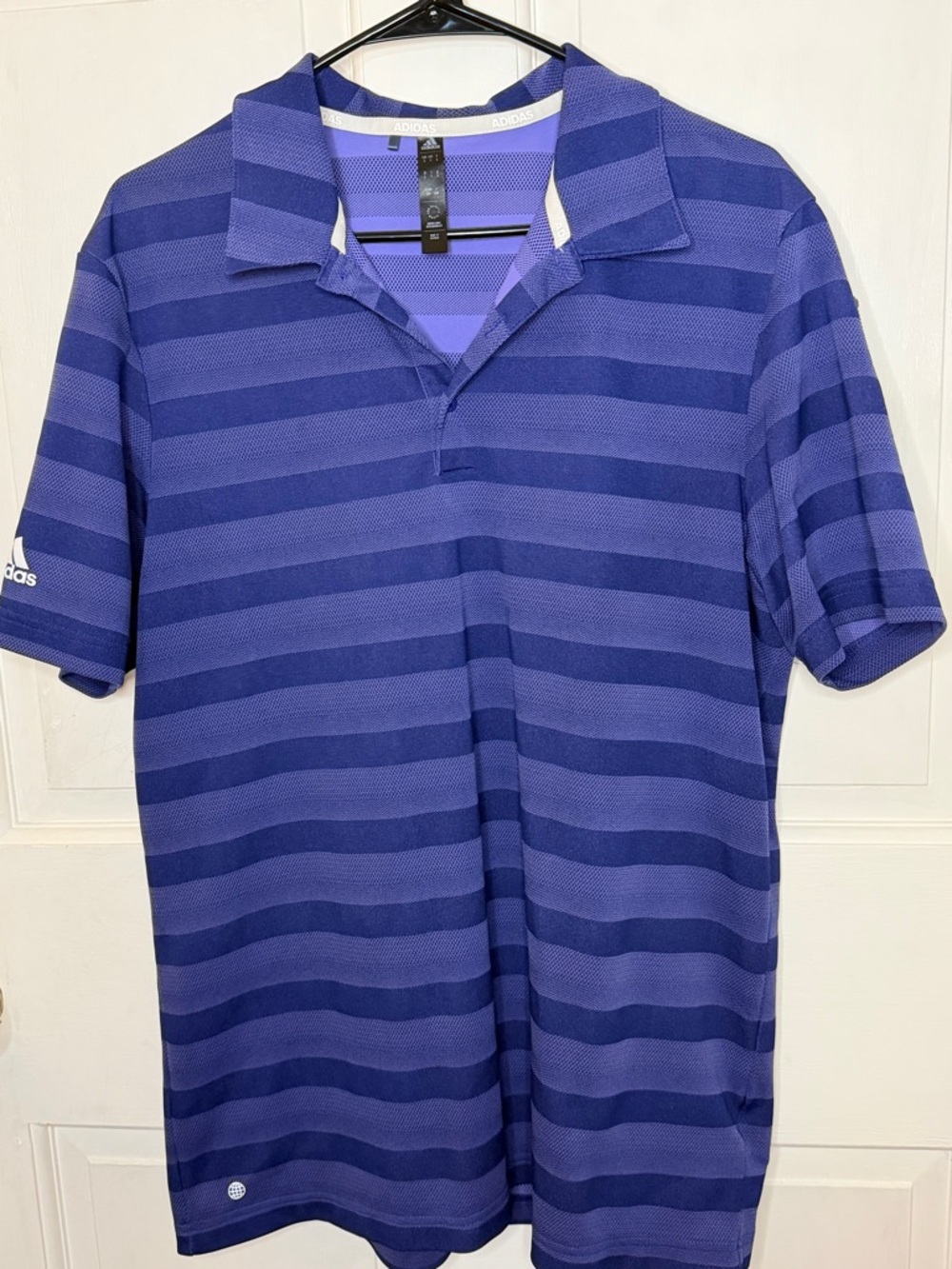 Adidas Men’s Purple Striped Polo Shirt